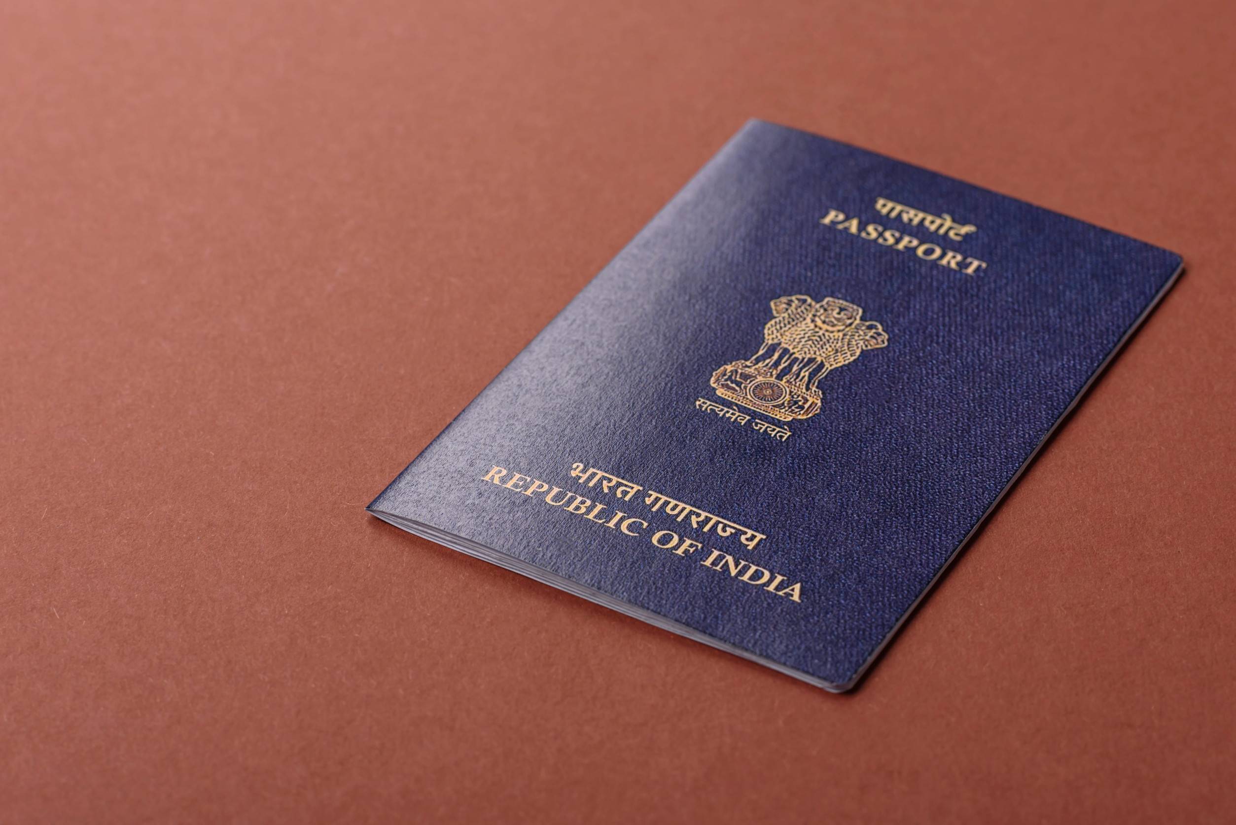 An Indian Passport On A Blank Background