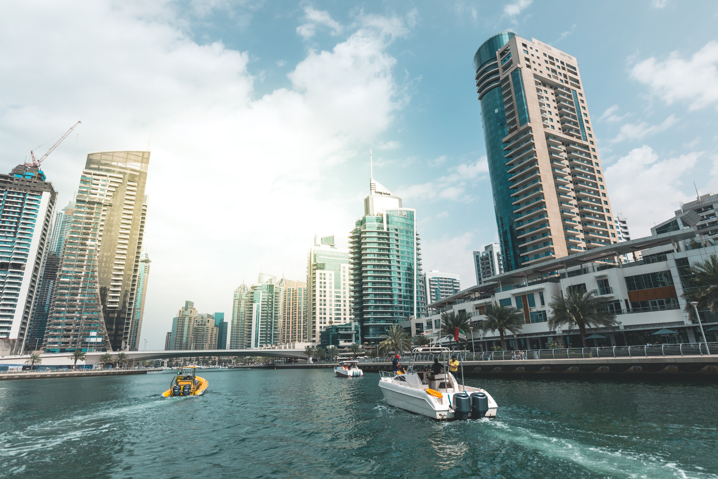 Dubai Marina With Skyscrapers In The Background