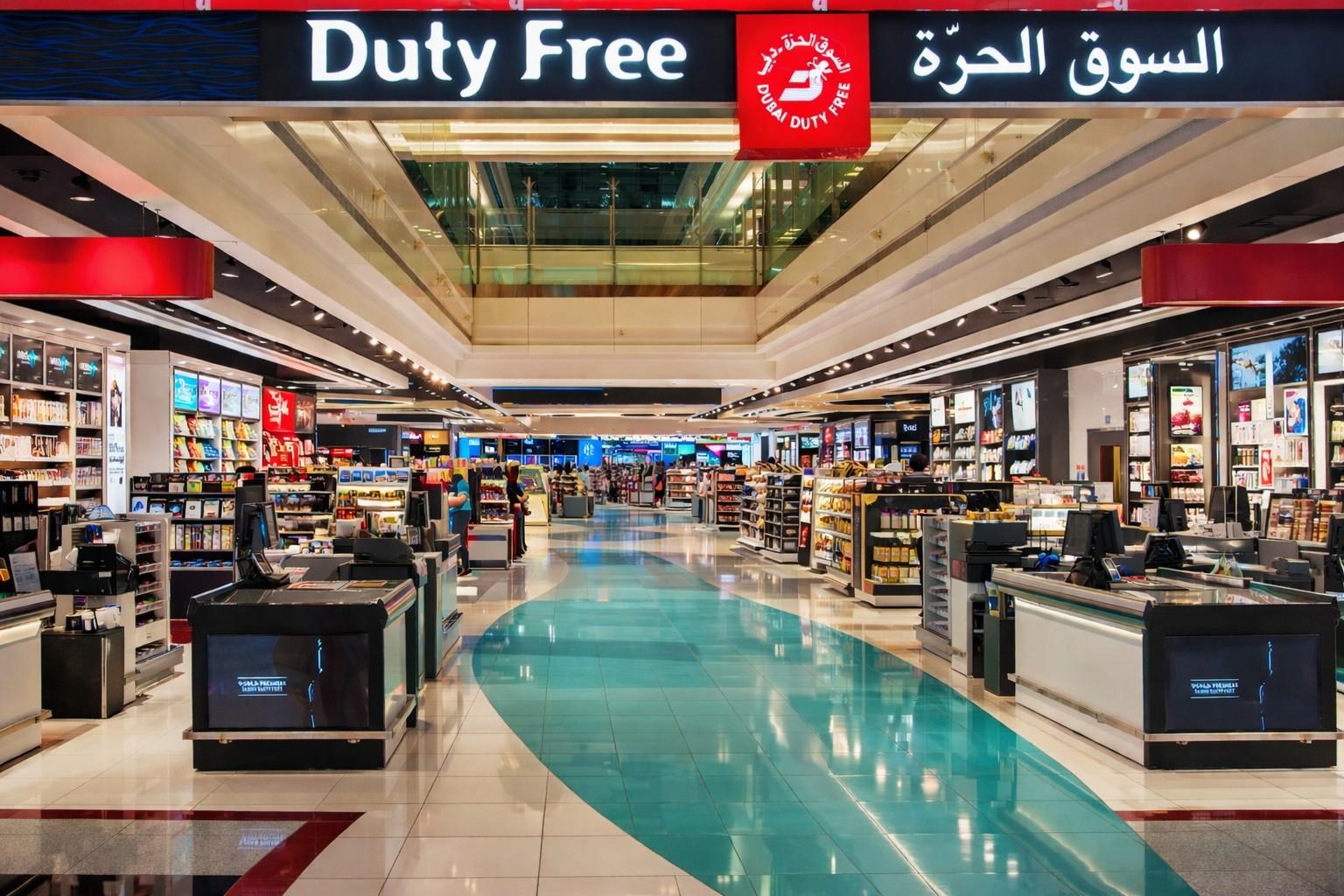 Duty free sign at Dubai International Airport