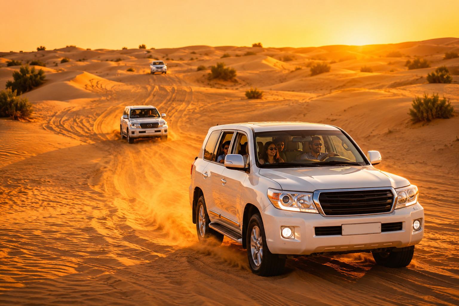 Family Enjoying Desert Safari In Uae