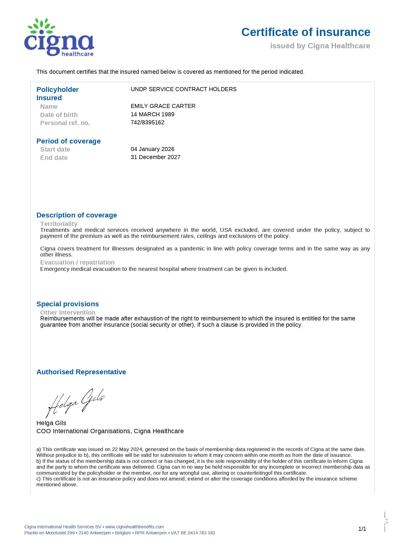 Health Insurance Sample