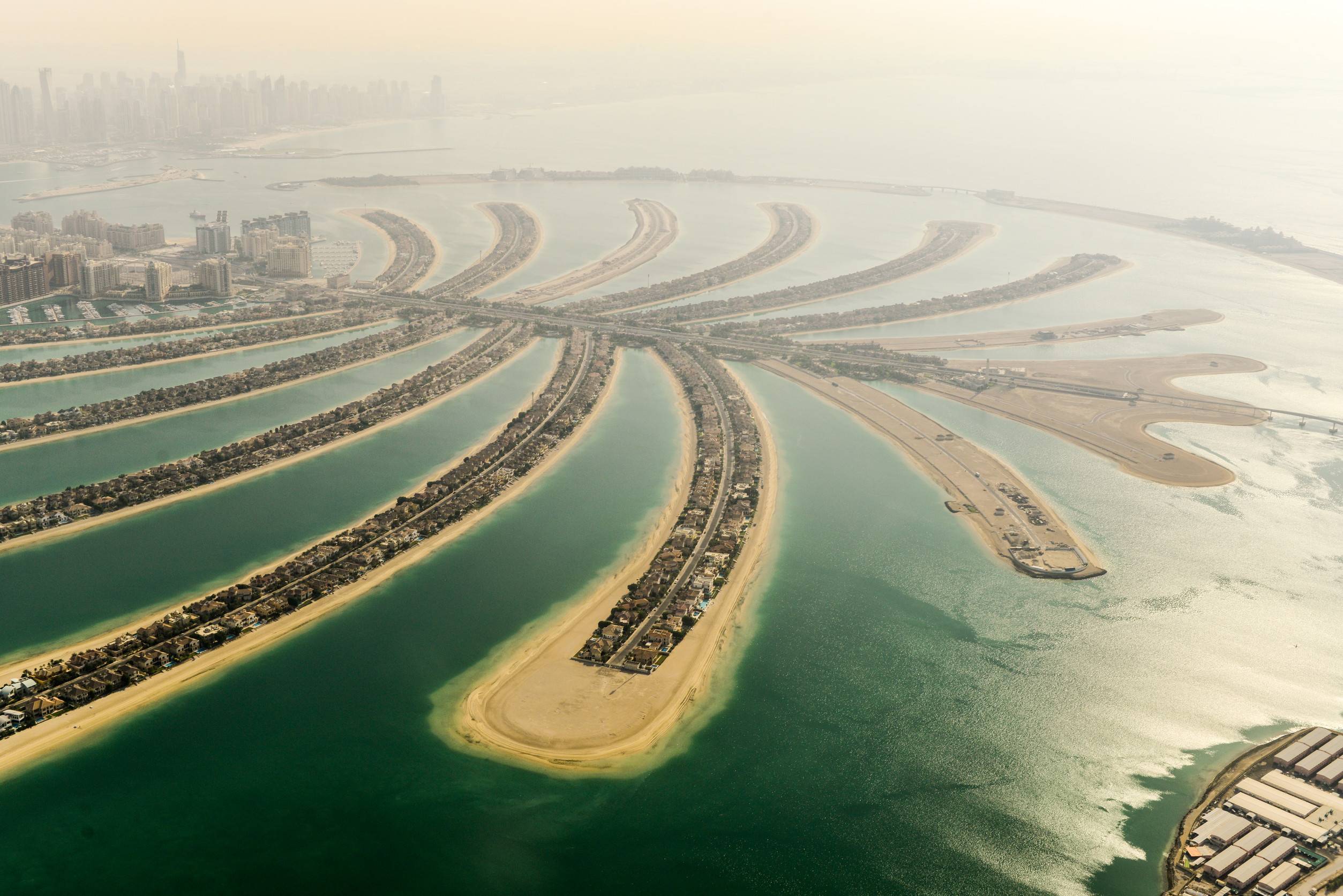 Palm Jumeirah Island On Sea At Dubai