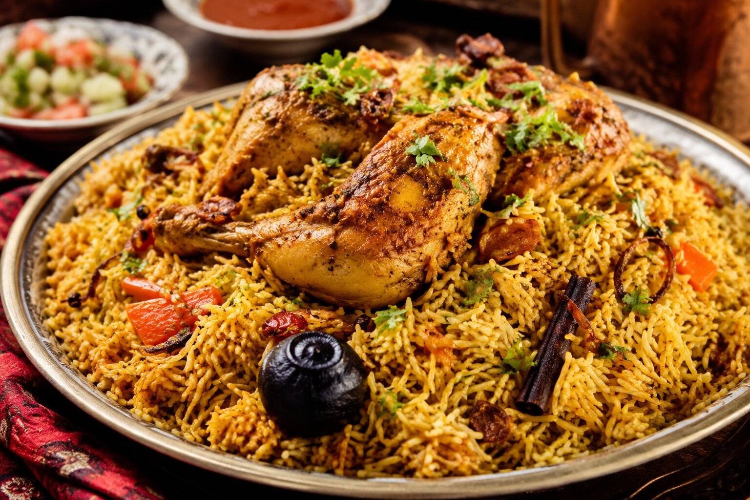 Traditional Emirati Machboos With Roasted Chicken Traditional Emirati Machboos With Roasted Chicken