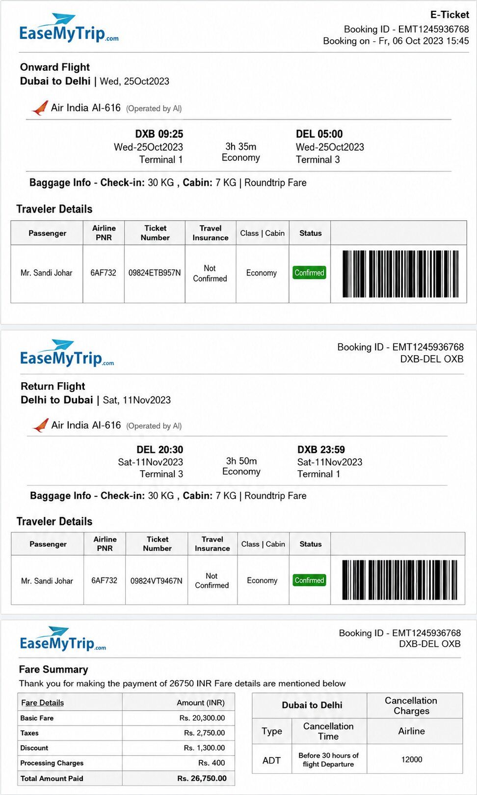 Travel Ticket