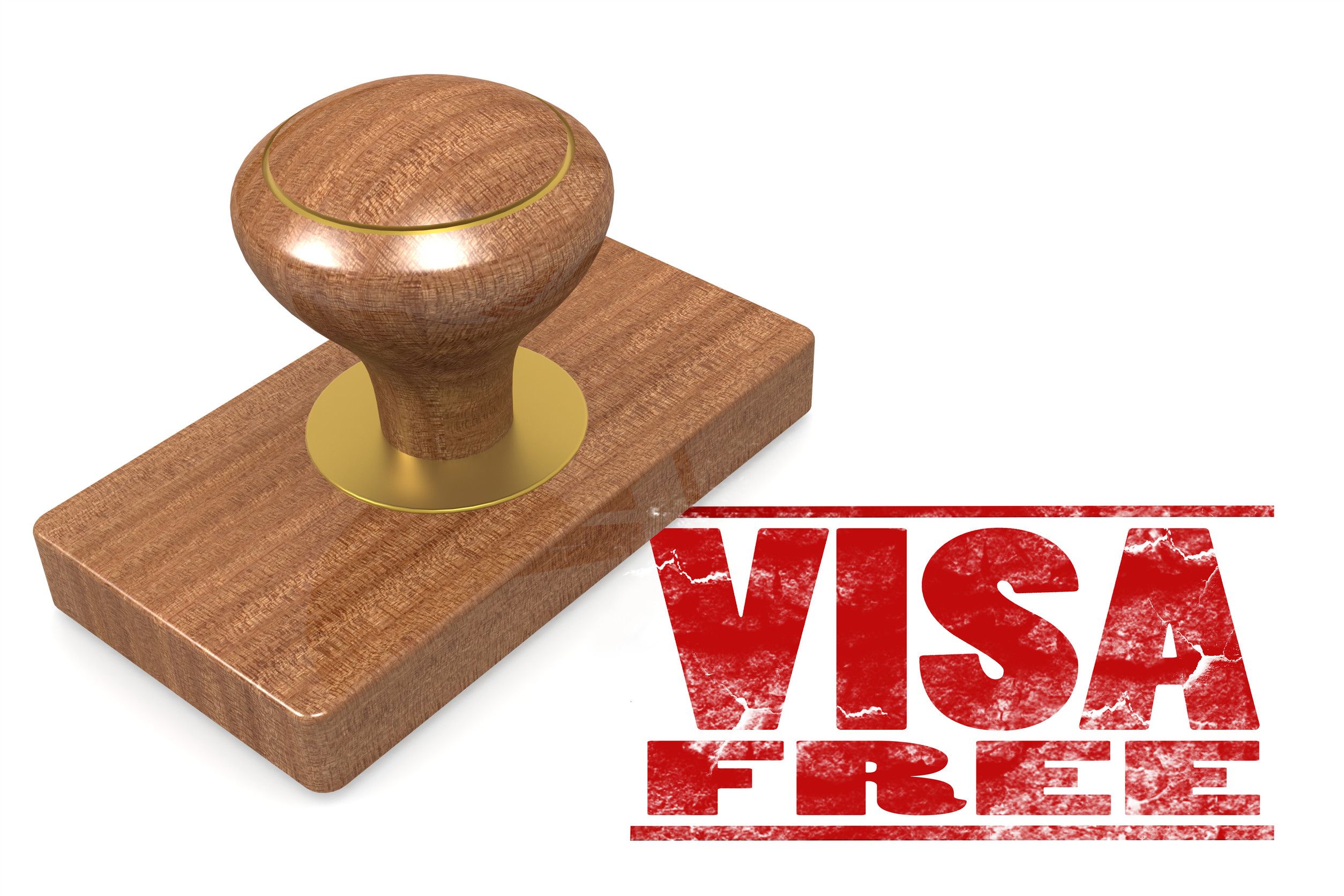 Visa Free Stamp With Wooden Seal Visa Free Stamp With Wooden Seal