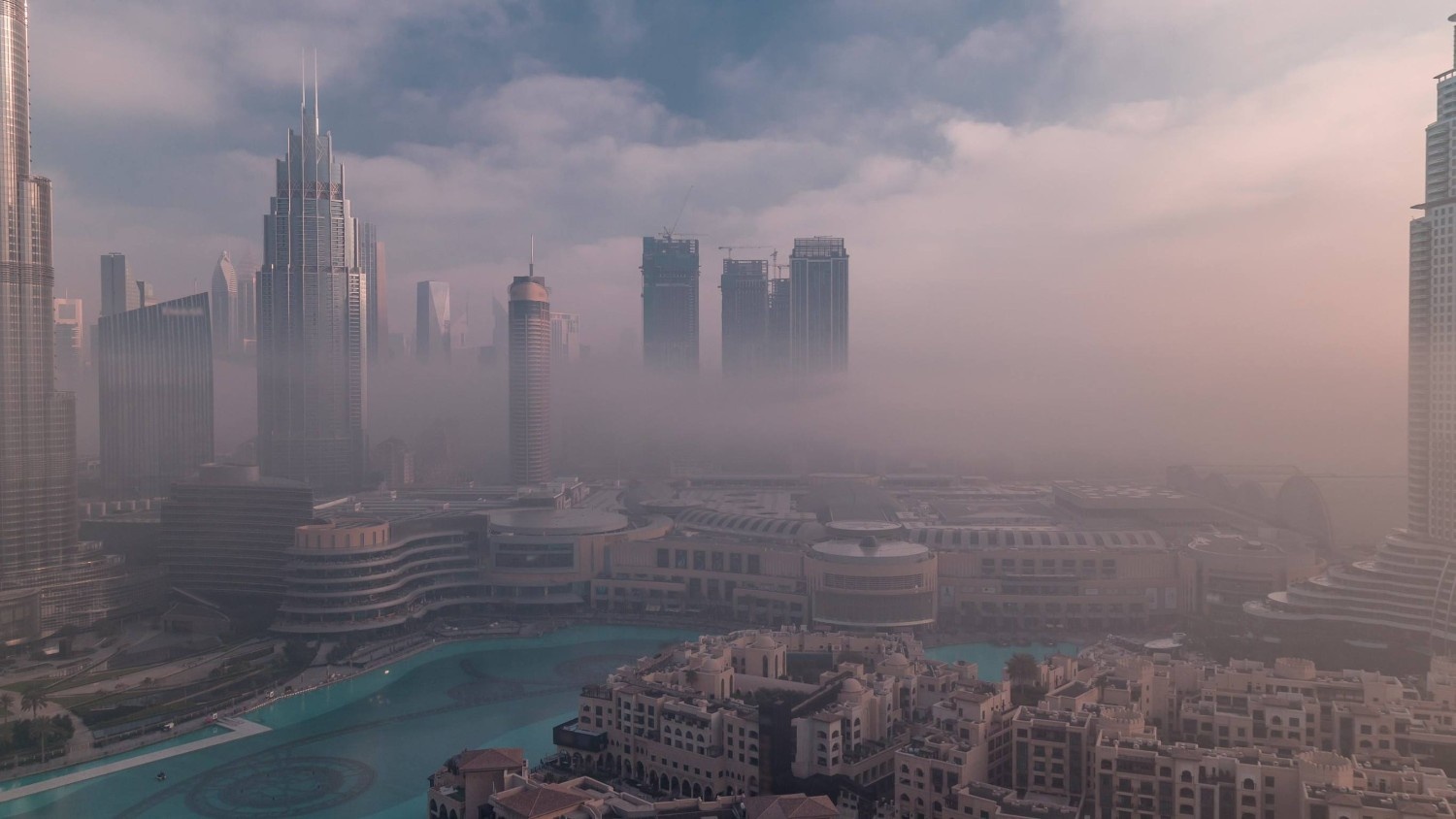Winter Fog Over Downtown Dubai Winter Fog Over Downtown Dubai